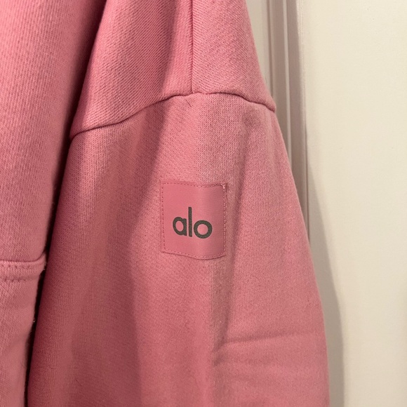 Like new Alo Yoga Stadium Cropped Half Zip Hoodie Pink XS - Picture 15 of 15